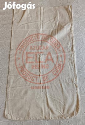 Régi Kubai "Azucar" Cukros / Cukor Vászon Zsák