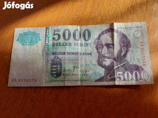 Régi Magyar Széchenyi ötezer forint papírpénz 2010