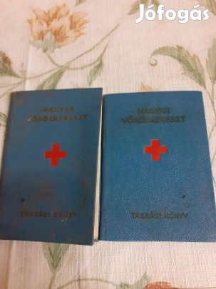 Régi Magyar Vöröskereszt kiskönyvek tele bélyegekkel 70-80-as évek