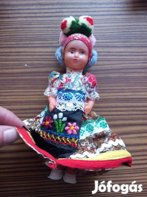 Régi Mezőkövesdi Matyó baba lányka hibátlan 20 cm