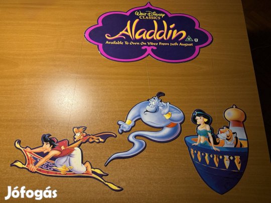 Régi Micimackó VHS függő karton reklám, display