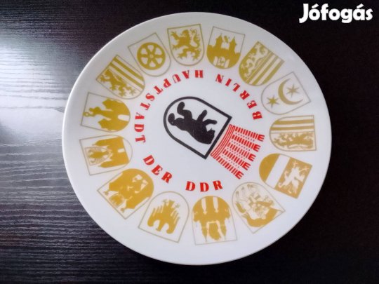 Régi NDK Kahla porcelán dísztányér
