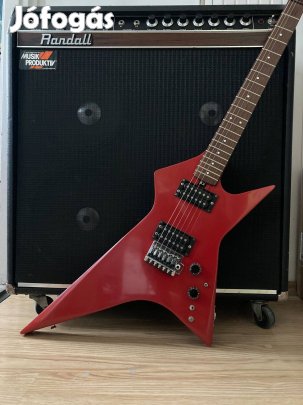 Régi NDK Musima rock gitár japán Gotoh tűzpiros explorer 2x humbucker