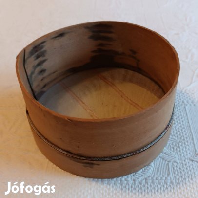 Régi Natúr Fa Liszt Szita / Konyhai Kellék (17 cm átmérő)