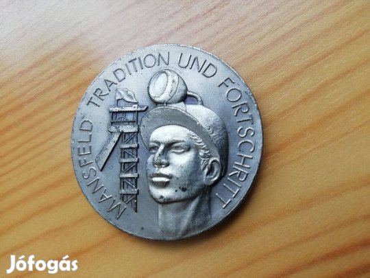 Régi Német Bányász emlékérem szép db