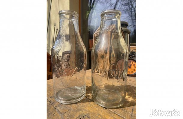 Régi OMTK tejes üveg retro antik tejesüveg