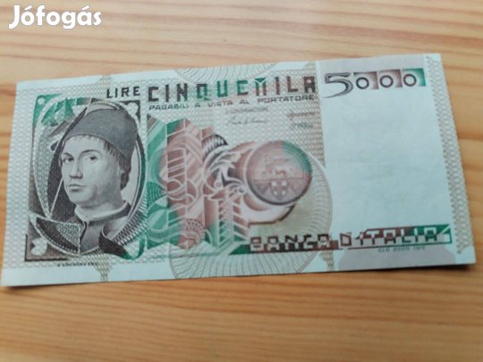 Régi Olasz papírbénz 5000 Líra