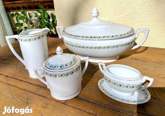 Régi Pirken Hammer Kossuch János Marienbad szecessziós porcelán készle