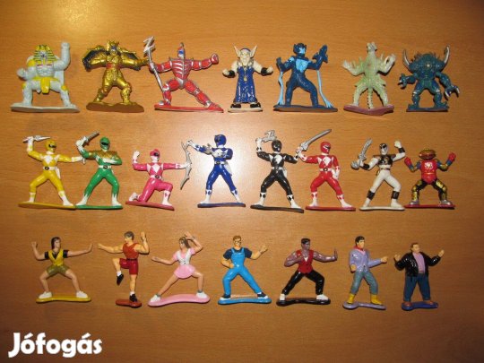 Régi Power Rangers gyűjthető mini figura kupac (Bandai, 1994)