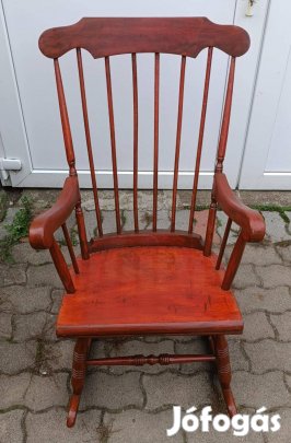 Régi Rozsdavörös / Barna Erdélyi Klasszikus Fa Hintaszék / Bútor