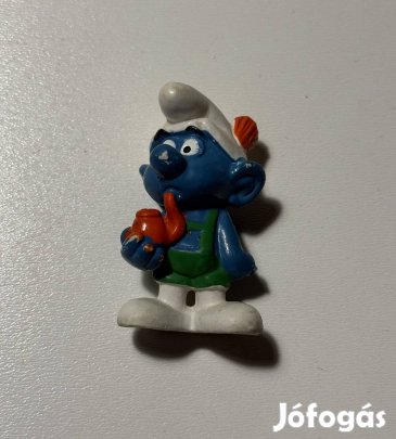 Régi Schleich Peyo Hupikék Törpikék: Tiroli pipázó Törp 1974