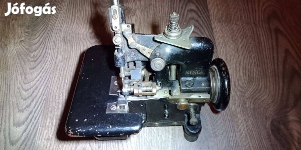 Régi Singer overlock varrógép és hozzá tartozó motor