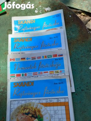Régi Skandi rejtvényes főzöcske újság csomag 4db egybe