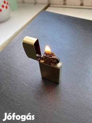 Régi Solid Brass Slim Zippo 1989 gyújtó benzines öngyújtó klasszik réz