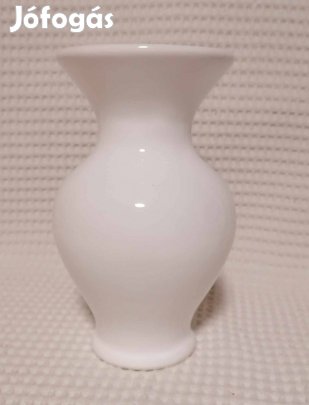 Régi Szép Fehér Fényes Kerámia Váza / Dísztárgy