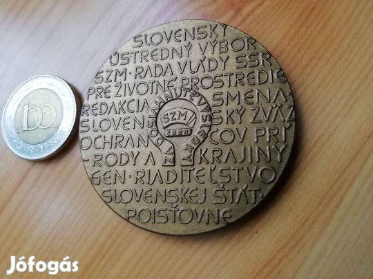 Régi Szlovák kitüntető érem "Környezetvédelemért"