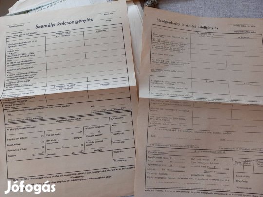 Régi Takarékszövetkezet kölcsönigénylő nyomtatvány 2db