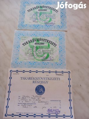 Régi Takarékszövetkezeti részjegy 1984