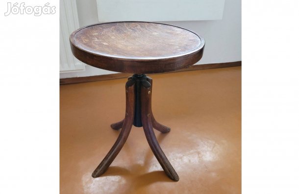 Régi Thonet tömör fa zongoraszék, barna