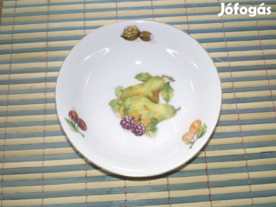 Régi Thun porcelán tálka festett mintákkal körte stb
