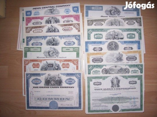 Régi USA részvények 28 db