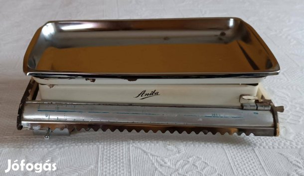 Régi "Anita" Svéd Vajszínű Krómozott Tálcás Tara Konyhai Mérleg