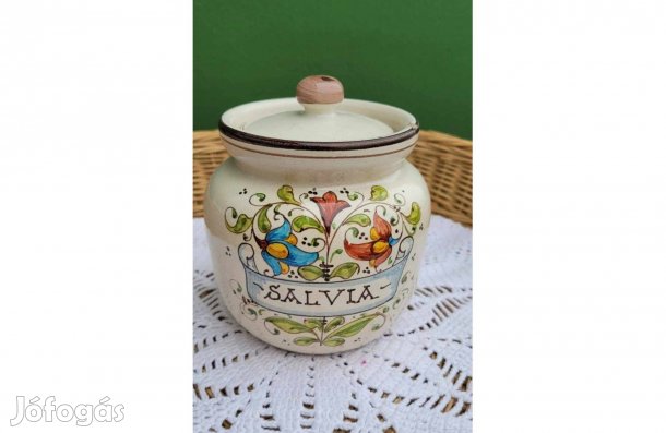 Régi, Artistica Deruta mázas kerámia fűszer tartó