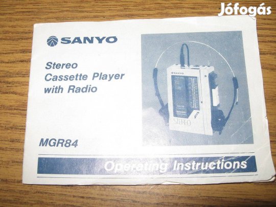 Régi , retró Sanyo Mgr 84 stereo rádió , kazetta használata
