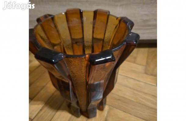 Régi, antik nagyméretű vastag üveg váza