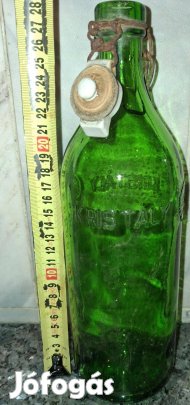 Régi, csattos kristályvizes üveg