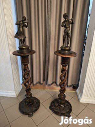 Régi, nagyméretű, bronzból készült szoborpár