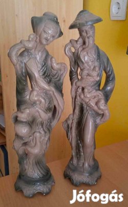 Régi, nagyméretű távol-keleti szoborpár