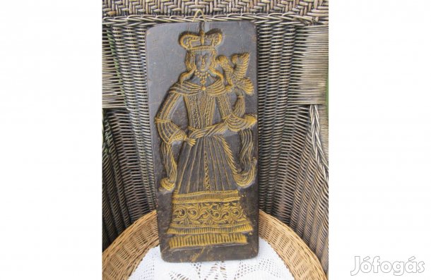 Régi, nagyméretű viasz mézeskalács ütőfa -király