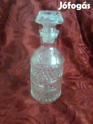 Régi, pálinkás-likőrös butella, üvegdugóval