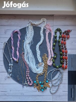 Régi, retro, bizsu nyakláncok 12db