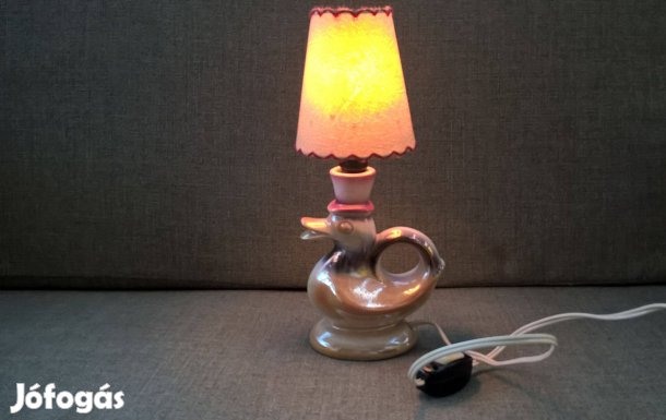 Régi, retro, kacsa, porcelán, kerámia lámpa