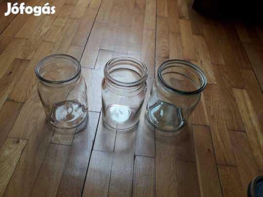 Régi, retro befőttesüvegek, 1 l és 8-10 dl