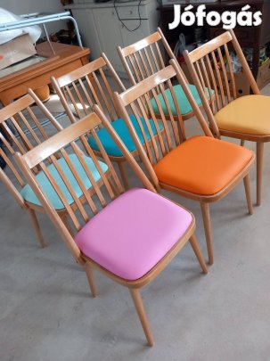 Régi, retro pálcás székek, asztalllal