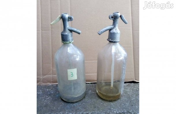 Régi, retro szódásüveg 1 Literes 2 db