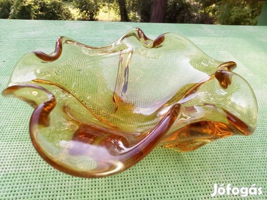 Régi, sárga, csehüveg asztaldísz eladó!