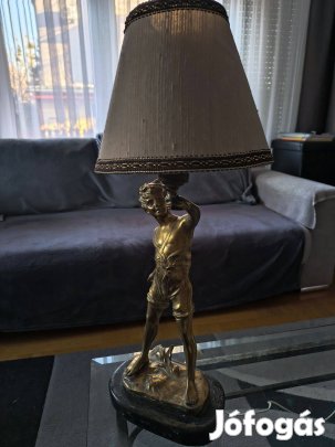 Régi, szoborlámpa, rézből