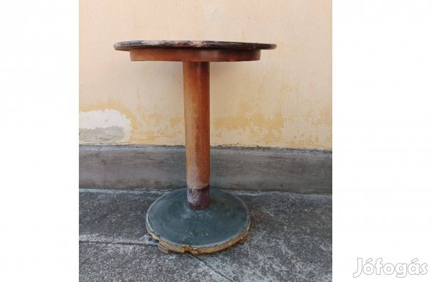 Régi, tömör, gőzölt bükkfa, Thonet asztal, kávézó, lerakó asztal,