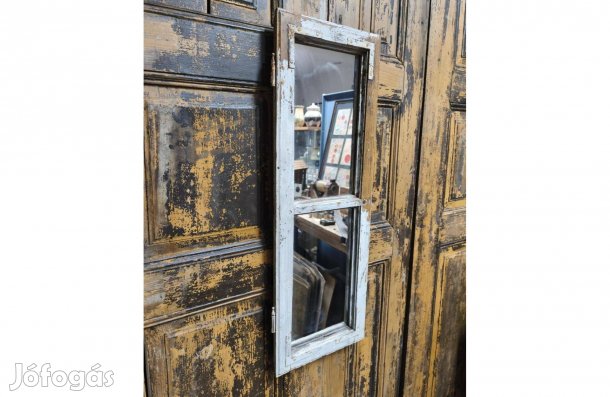 Régi ablakból készített tükör, rusztikus tükör, vintage 100 éves 3
