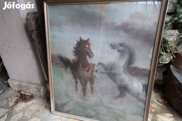 Régi akvarell lovas téma- Szent-Gály 1930 szignóval