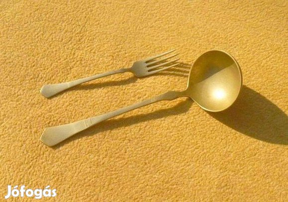 Régi alpakka evőeszközök - (Merőkanál, kis villa)