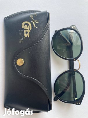 Régi amerikai Ray Ban 0863 Premier kerek fekete G15 napszemüveg Large