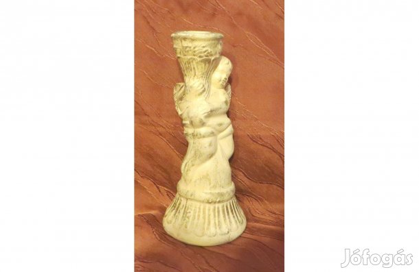 Régi antik angyalkás gyertyatartó 18 cm