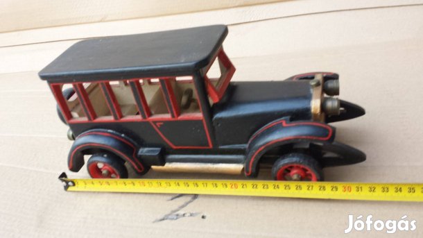 Régi antik fából készült kisautó kis fa autó faautó kocsi 32 cm. eladó