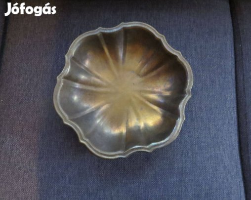 Régi antik réz tál kagyló alakú peremmel