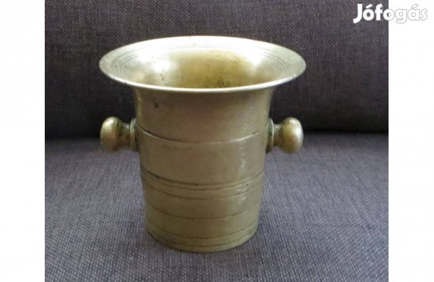 Régi antik sárgaréz mozsár törő nélkül 11 cm 1300 gramm